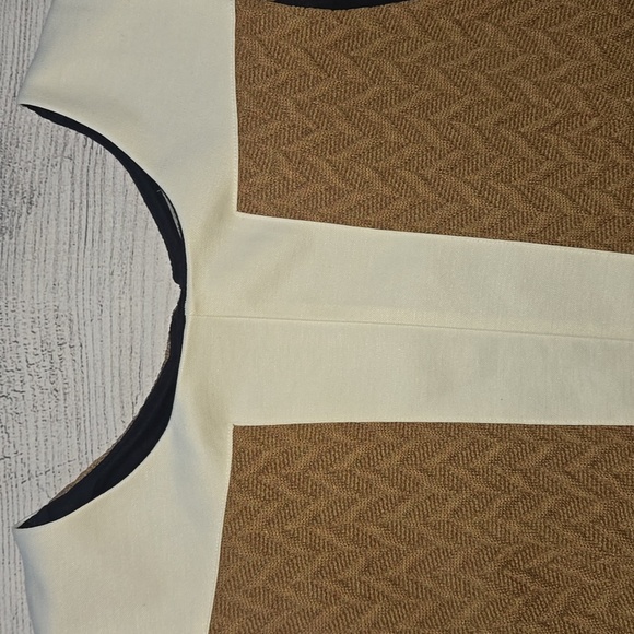 Maeve Colorblock Knit Sweater Dress Cream/Tan/Blue Size 14 - Picture 3 of 14